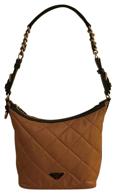 Prada Salmon Quilted Nylon Shoulder Bag