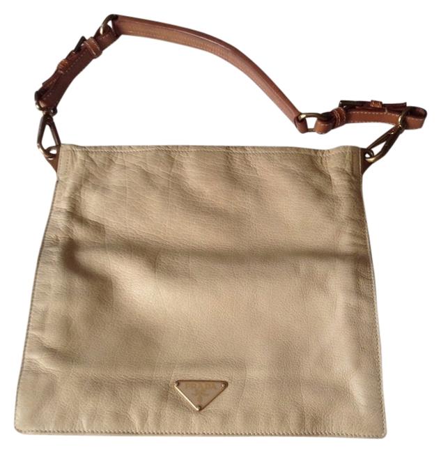 Prada Sand Leather Shoulder Bag