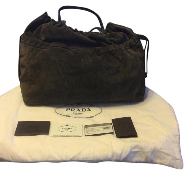 Prada Scamosciato Brown Suede Shoulder Bag