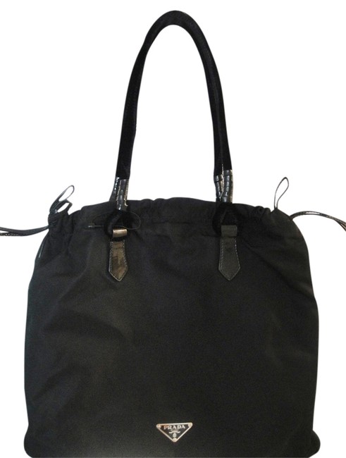 Prada Semitracolla Tessuto China In 1649 Black Nylon and Leather Shoulder Bag