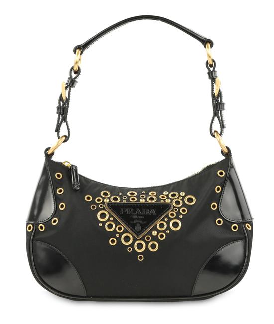 Prada Semitracolla Tessuto Easy Nero Black Canvas Shoulder Bag