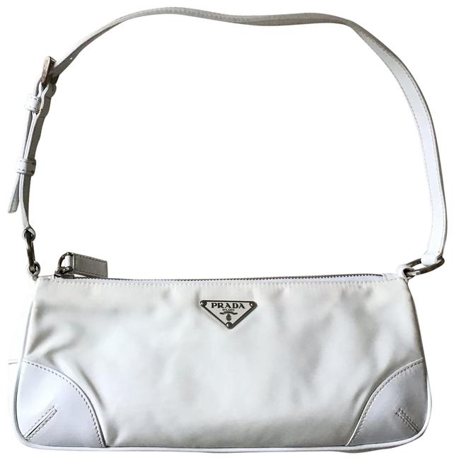 Prada Semitracolla Tessuto Light White Shoulder Bag