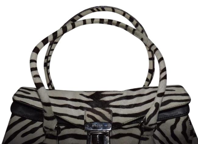 Prada Semitracolla Zebra Dustbag Nice Black  White Horsehair Shoulder Bag