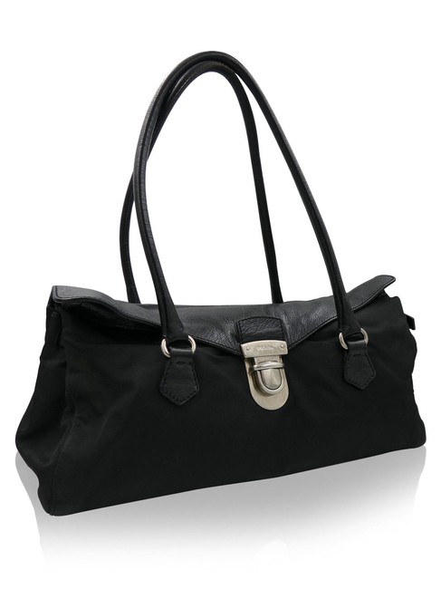 Prada Signature Black Nylon Shoulder Bag