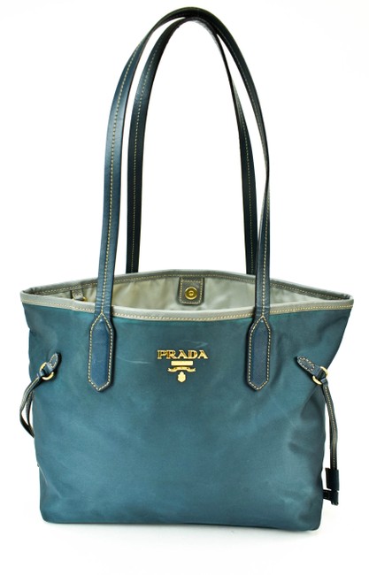 Prada Slate Blue Vela Nylon Shoulder Bag