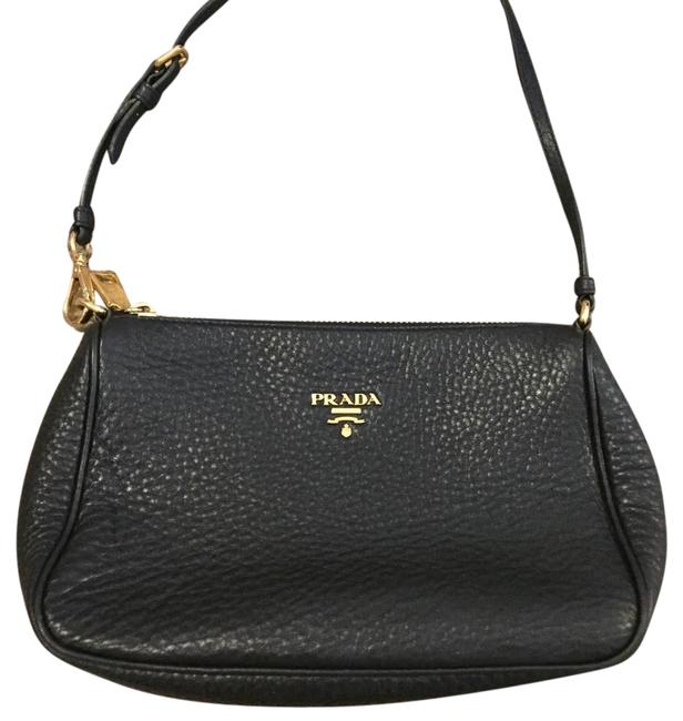 Prada Small Black Leather Shoulder Bag