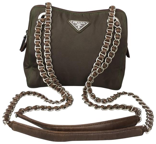 Prada Small Brown ish Nylon Shoulder Bag