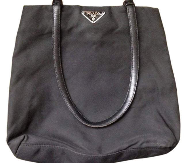 Prada Small Tote Black Nylon Shoulder Bag