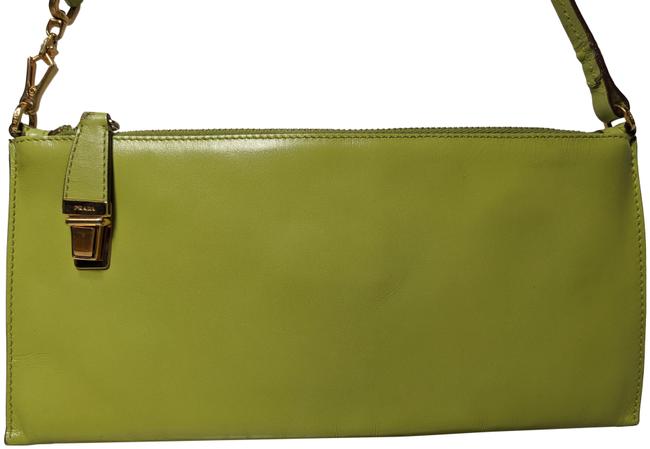 Prada Smooth Chartreuse Green Leather Shoulder Bag