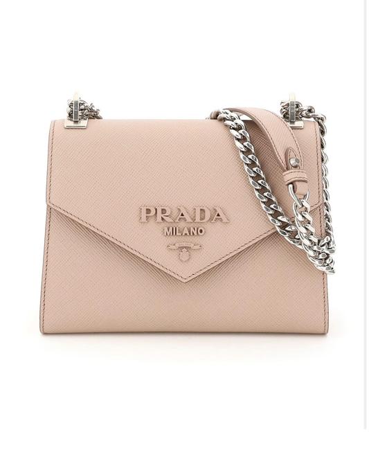 Prada Sn New Monochrome Beige Leather Shoulder Bag