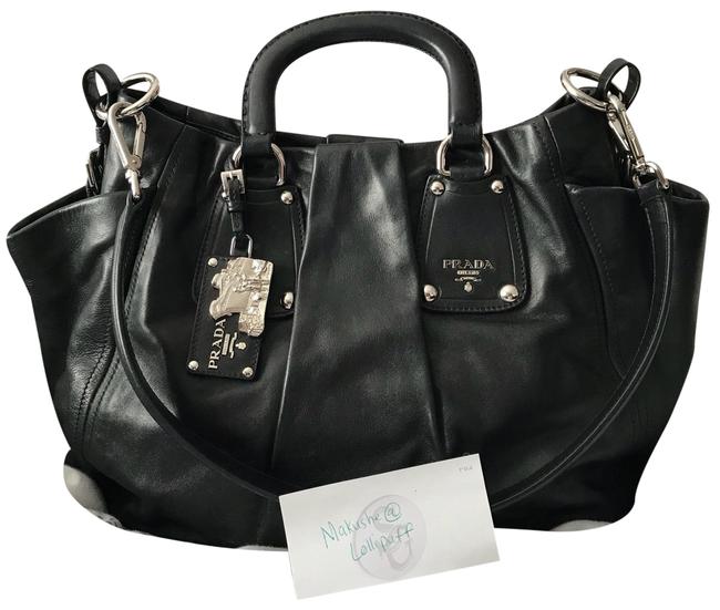 Prada Soft Black Leather Shoulder Bag