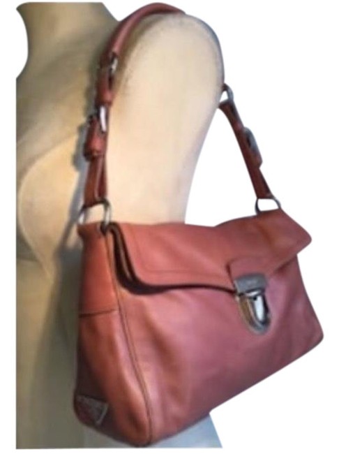 Prada Soft Cacao Brown Leather Shoulder Bag