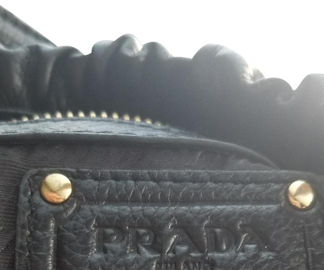 Prada Soft Calf Tote Handbag Br4223 Black Calfskin Leather Shoulder Bag