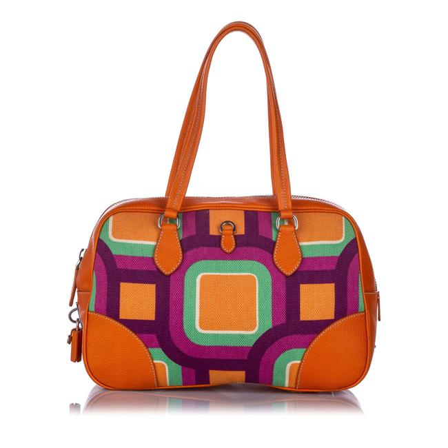 Prada Soho Canapa St. Orange Leather Shoulder Bag