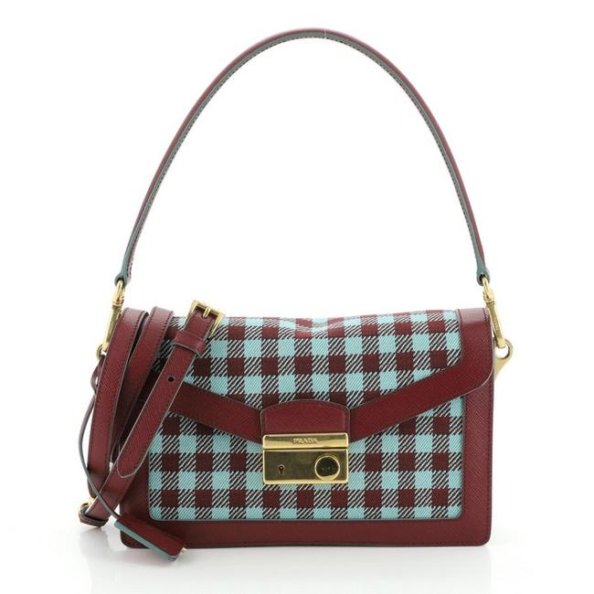 Prada Sound Small Red Jacquard Shoulder Bag