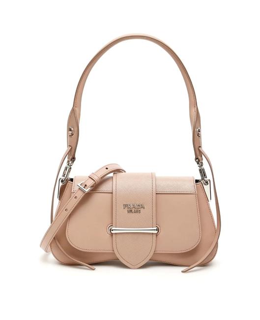 Prada Cr New Sidonie Beige Leather Shoulder Bag
