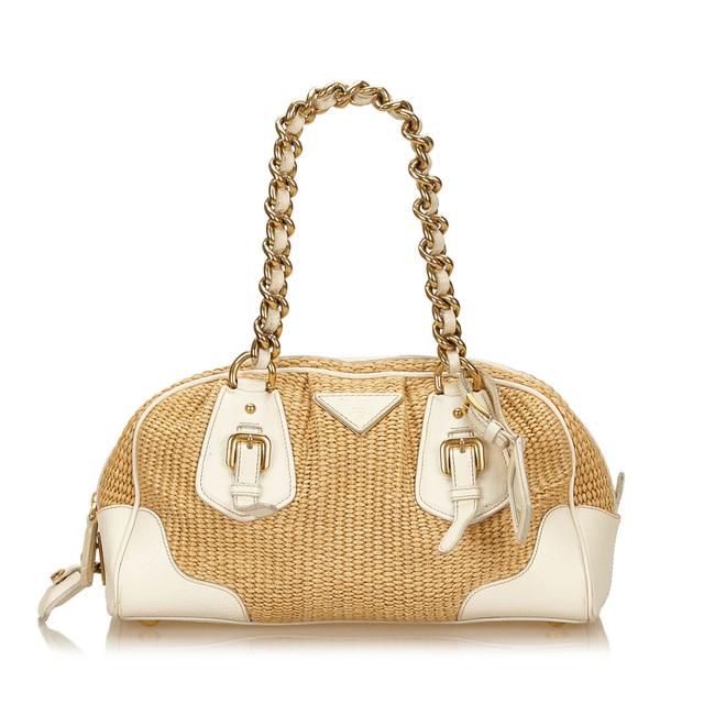 Prada Straw Brown Natural Material Shoulder Bag