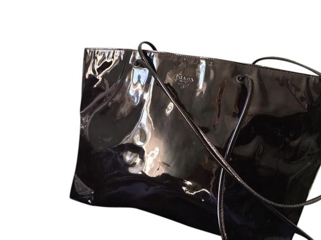 Prada Summer Black Patent Leather Shoulder Bag