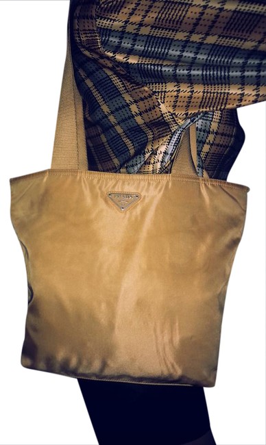 Prada Tan Beige Nylon Shoulder Bag