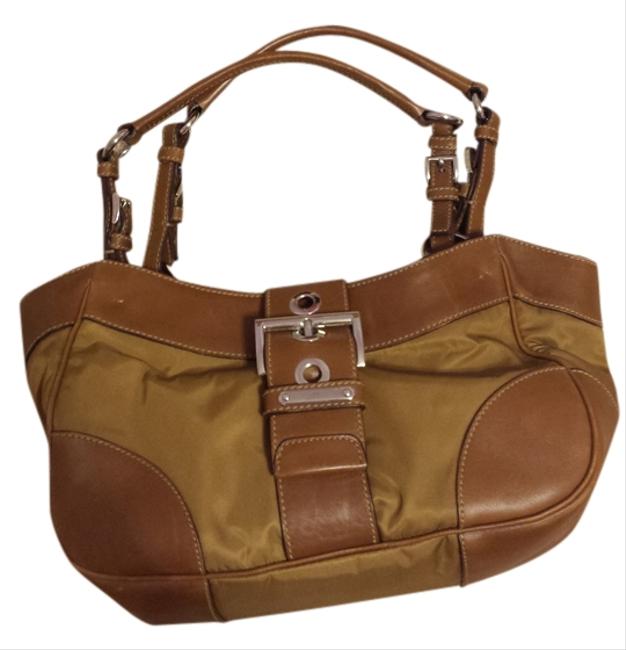 Prada Tan NylonLeather Shoulder Bag