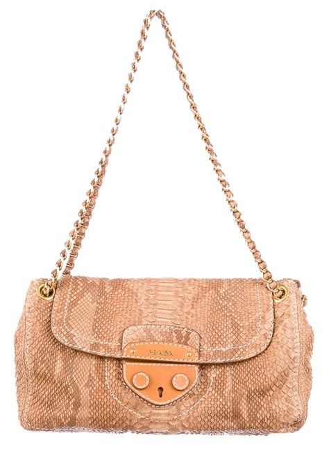 Prada Tan Python Shoulder Bag
