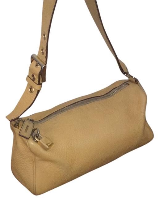 Prada TanCamel Leather Shoulder Bag