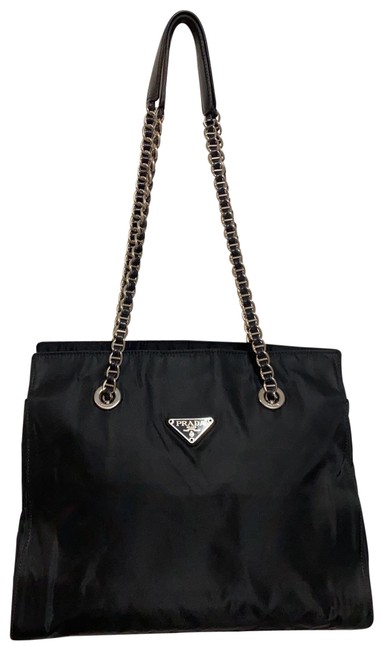 Prada Tessuto Acciaio Black Nylon Shoulder Bag