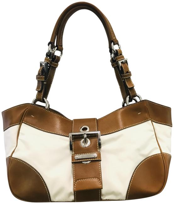 Prada Tessuto and Leather White Nylon Shoulder Bag