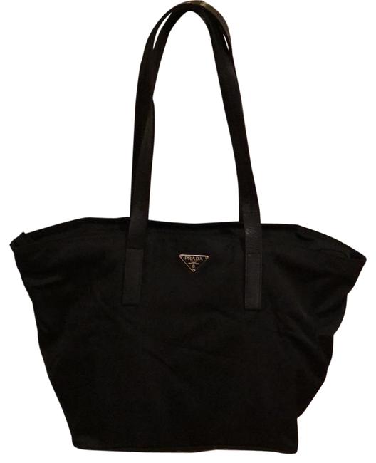 Prada Tessuto Black Canvas Shoulder Bag