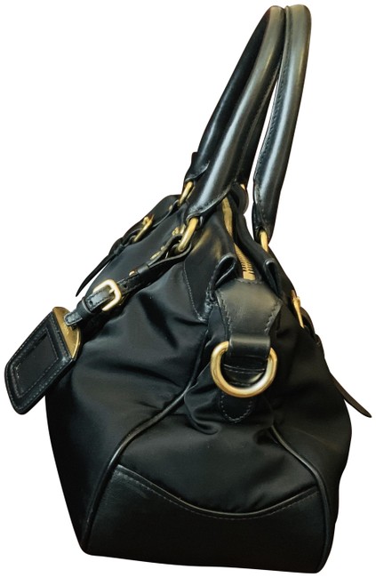 Prada Tessuto Black Nylon and Leather Shoulder Bag