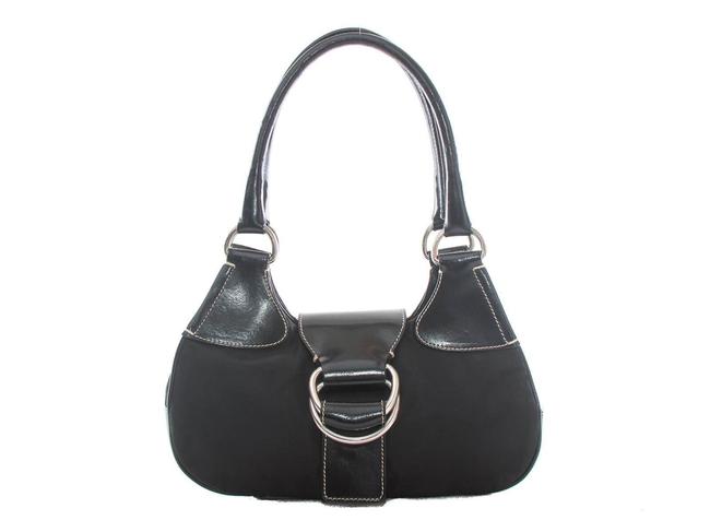 Prada Tessuto Flap Black NylonLeather Shoulder Bag