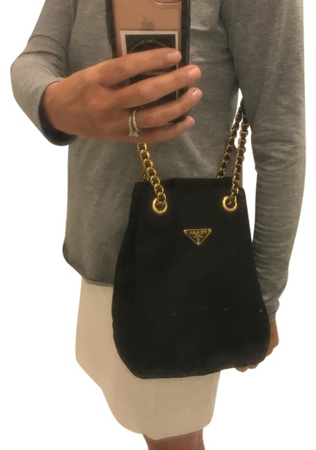 Prada Bucket Tessuto Black Nylon Shoulder Bag