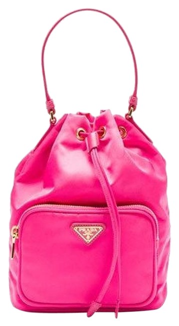 Prada Bucket Tessuto Pink Nylon Shoulder Bag