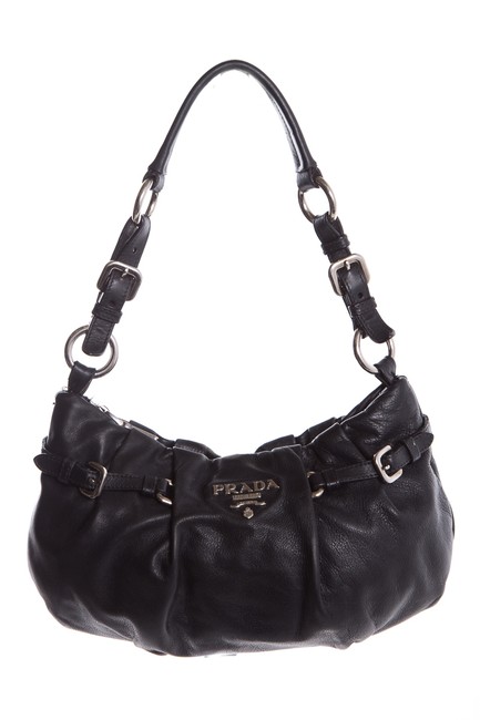 Prada Tessuto Buckle Black Shoulder Bag