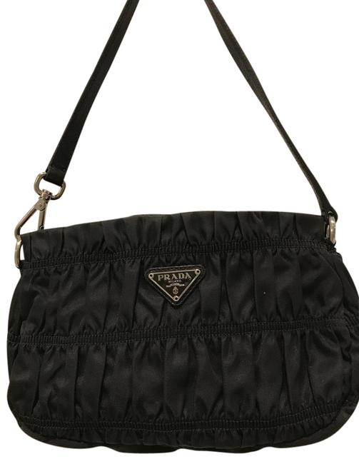 Prada Tessuto Gaufre Black Nylon Shoulder Bag