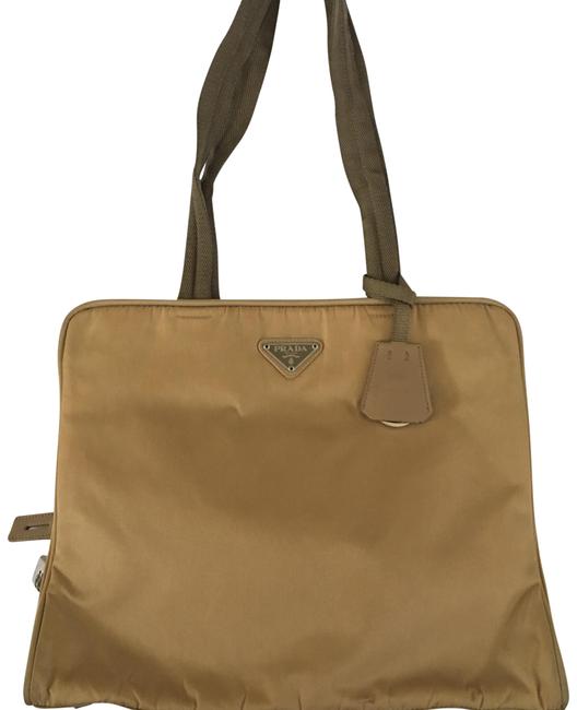 Prada Tessuto Gold Nylon Shoulder Bag