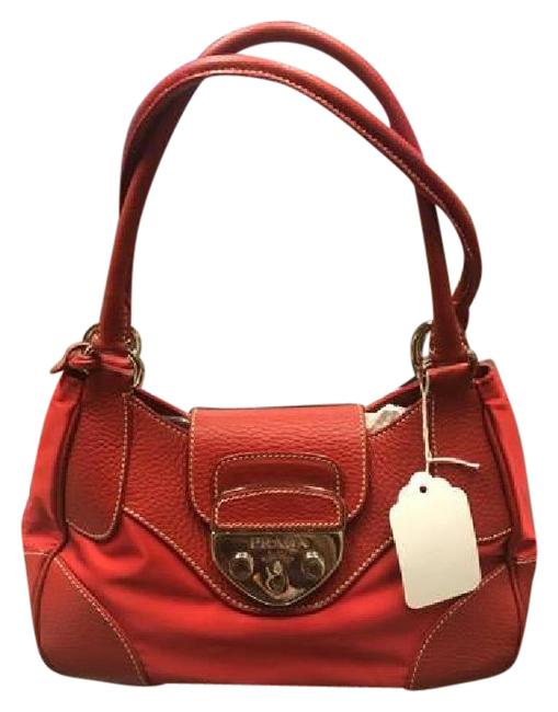 Prada Tessuto Moon Semitracolla Red Nylon Shoulder Bag