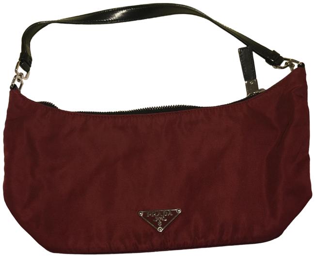 Prada Tessuto Sirio Baguette Red Nylon Shoulder Bag