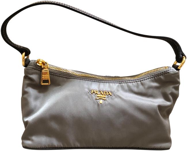 Prada New Tessuto Small East west Arbilla Grey Canvas Shoulder Bag