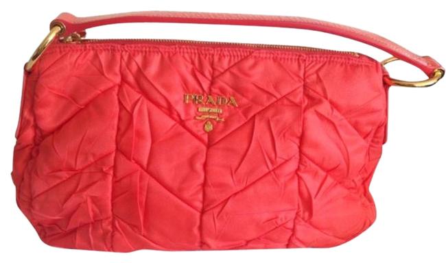Prada Tesutto Small Coral Nylon Shoulder Bag
