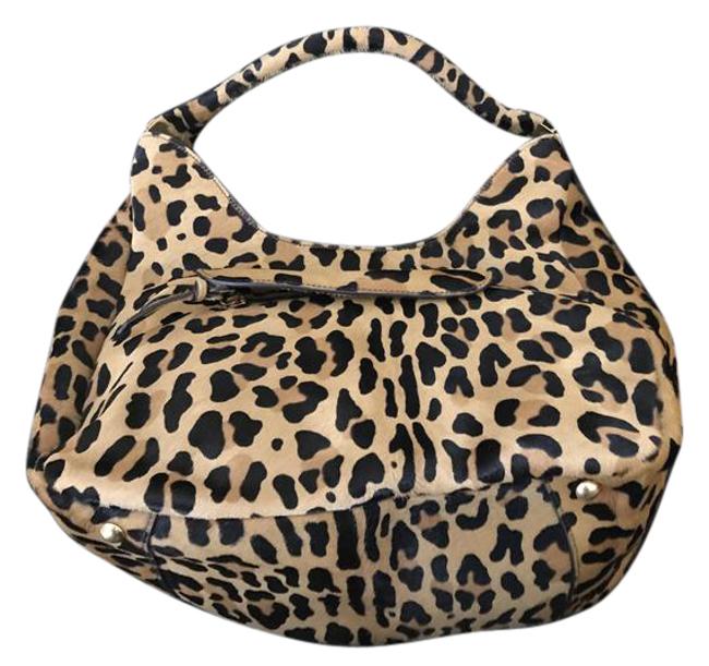 Prada The Car Shoe Leopard Printed Pony Hair Shoulder Bag