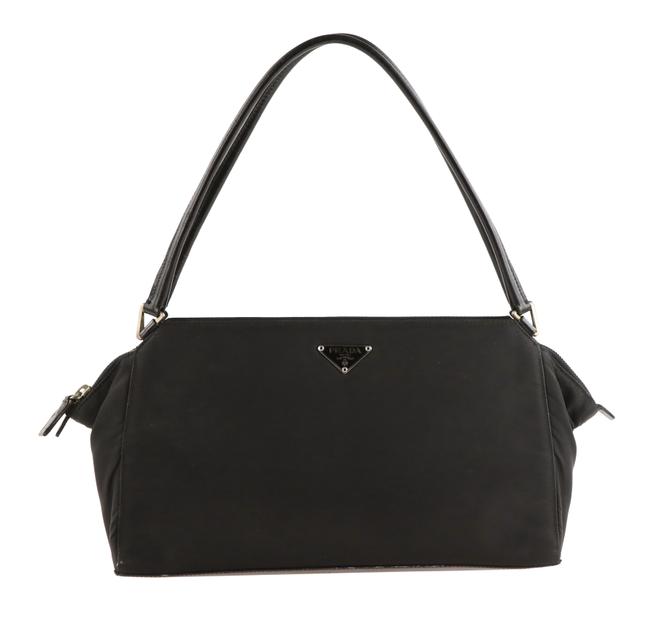 Prada Top Handle Black Nylon Shoulder Bag