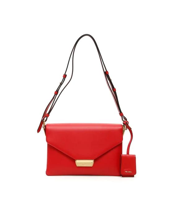 Prada Top Handle Cr Red Leather Shoulder Bag