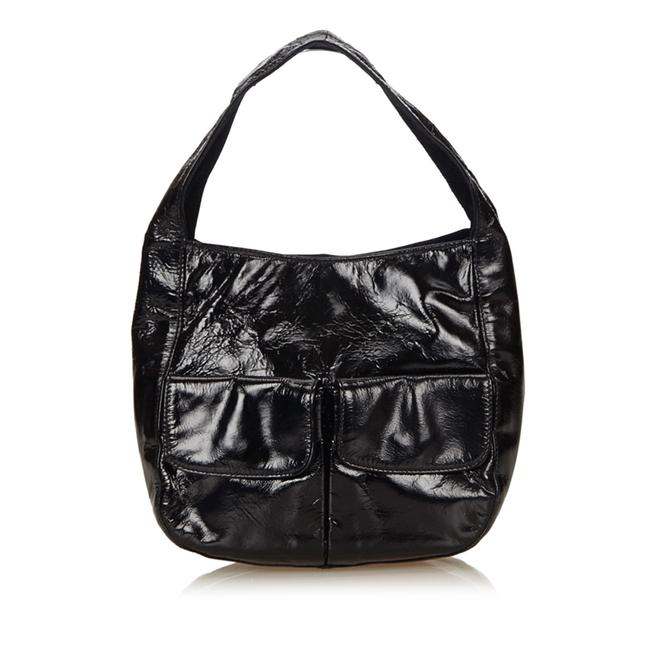 Prada Tote Black Patent Leather Shoulder Bag