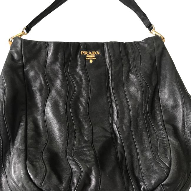 Prada Tote Black Sheepskin Leather Shoulder Bag