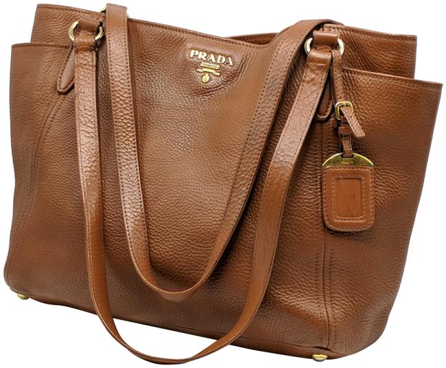 Prada Tote Brown Leather Shoulder Bag