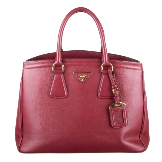 Prada Tote Lux Cerise Saffiano Parabole Shoulder Bag