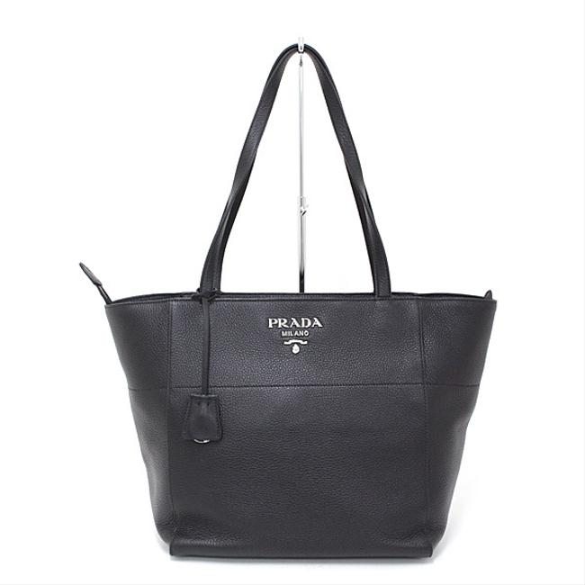 Prada Tote Phenix Leather Vitello 1bg202 Black  Nero Shoulder Bag