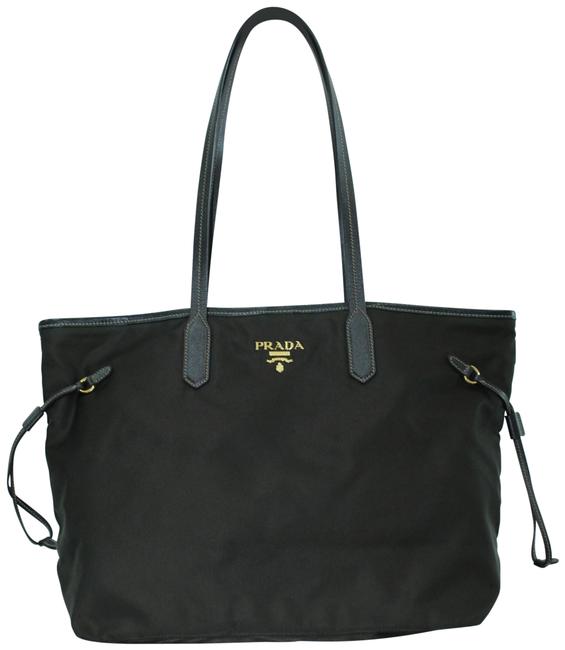 Prada Tote Tessuto Saffiano Brown Leather Shoulder Bag