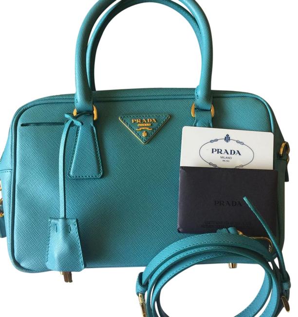 Prada Turquoise Leather Shoulder Bag